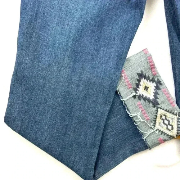 Driftwood Colette Stretch Denim Embroider Cuff Crop Straight Leg Jean Size 30 - Picture 10 of 16
